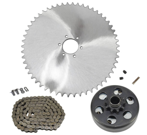 Mini Bike 6 Hole 420 Sprocket, 5' Chain & Clutch